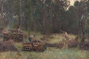 Tom roberts Wood splitters, oil painting reproduction